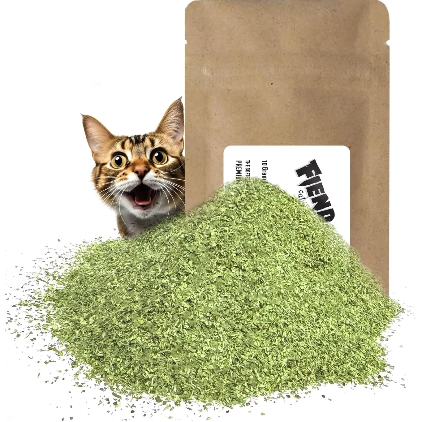 Fiend Catnip +SilverVine for Cats | Enhanced with SilverVine | Small Pack ⅓ Cup | Safety-Cut Premium Cat Nip with Vegan Silvervine| Ultra Potent and Super Soft Catnip Silvervine Blend