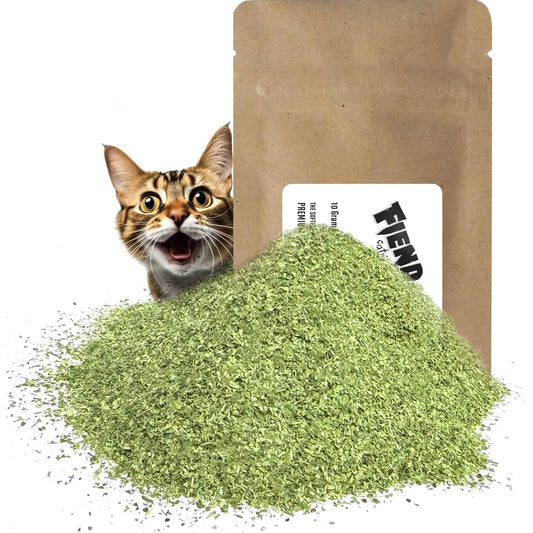 Fiend Catnip +SilverVine for Cats | Enhanced with SilverVine | Small Pack ⅓ Cup | Safety-Cut Premium Cat Nip with Vegan Silvervine| Ultra Potent and Super Soft Catnip Silvervine Blend